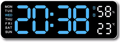 Inspire Curations 10 Inch Smart LED Digital Wall Clock Minimalist Calendar & Temperature Display black