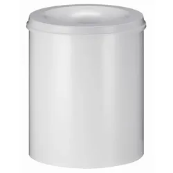 PROREGAL Selbstlöschender Papierkorb & Abfallsammler aus Metall | 80 Liter, HxØ 54x47cm | Weiß