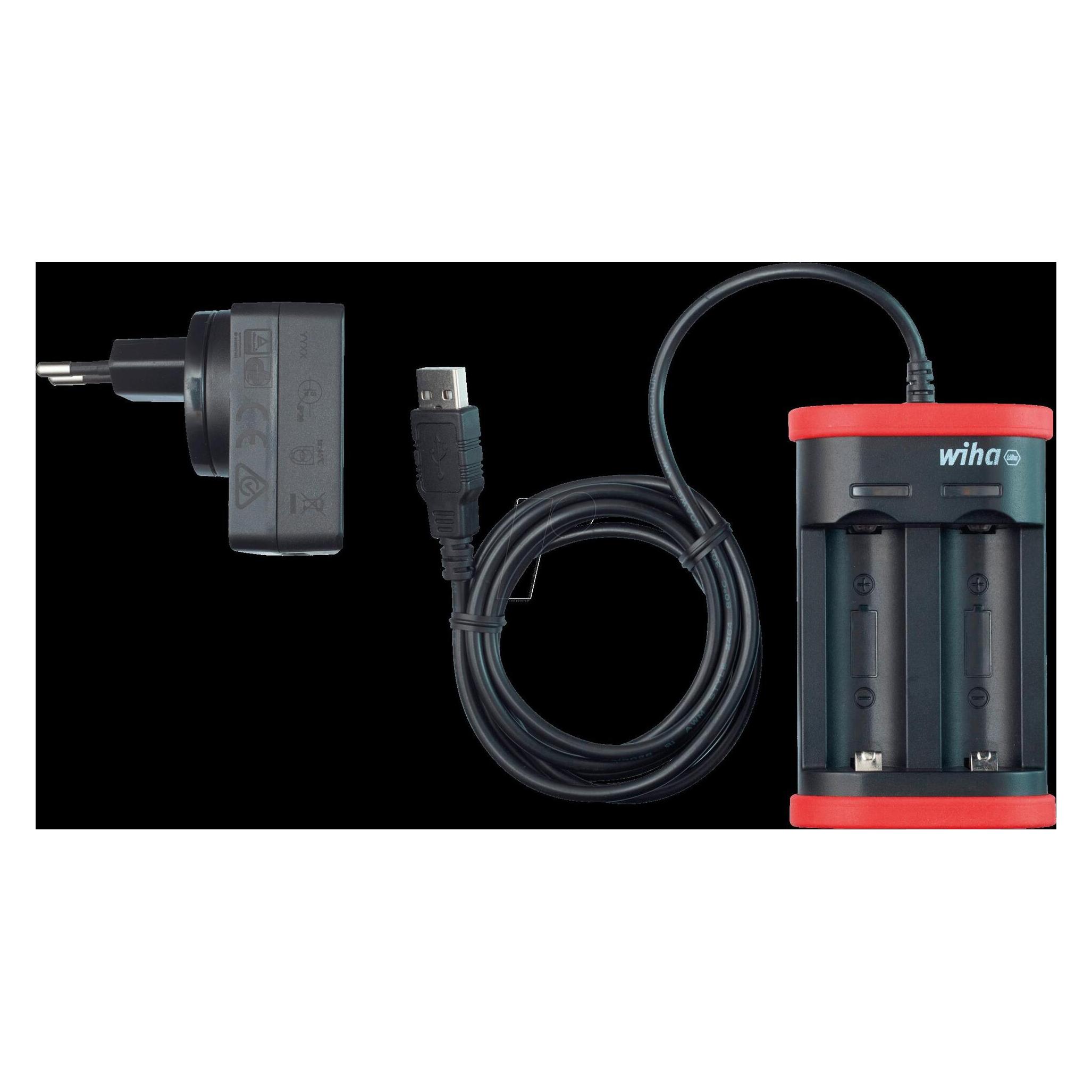 Auction Ladegerät für Akku Typ 18500 Li-Ion mit USB und Eurostecker (41915) (WH41915)