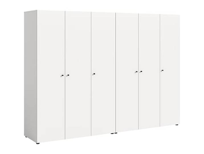 xonox.home – 2 TLG. Kleiderschrank-Set Darwin 240x176x51 cm in Weiß Nachbildung – Großraumschrank-Kombination mit Platz für die ganze Familie – Geräumig, stabil, sicher & einfach zu reinigen