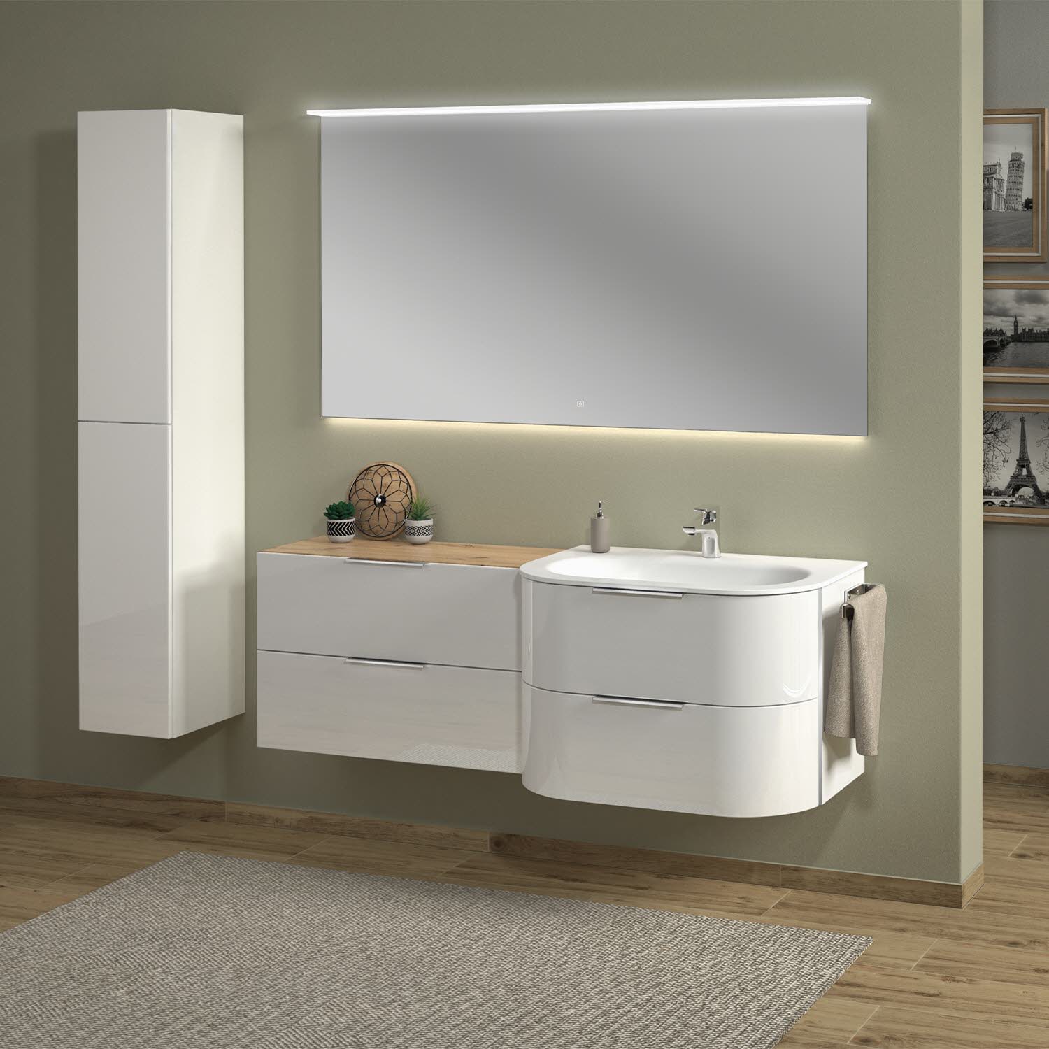Sanipa 3way Hochschrank 30 cm, 2 Türen Anschlag links Push to open