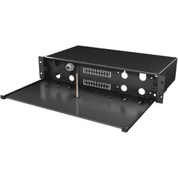 EFB Elektronik Spleissbox ausziehbar 2HE ohne Frontblende unbestückt schwarz, Server Zubehör, Schwarz