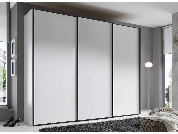 Schwebetürenschrank Sinfonie Plus Typ A 280 x 240cm Weiß/Weiß Premium Grau
