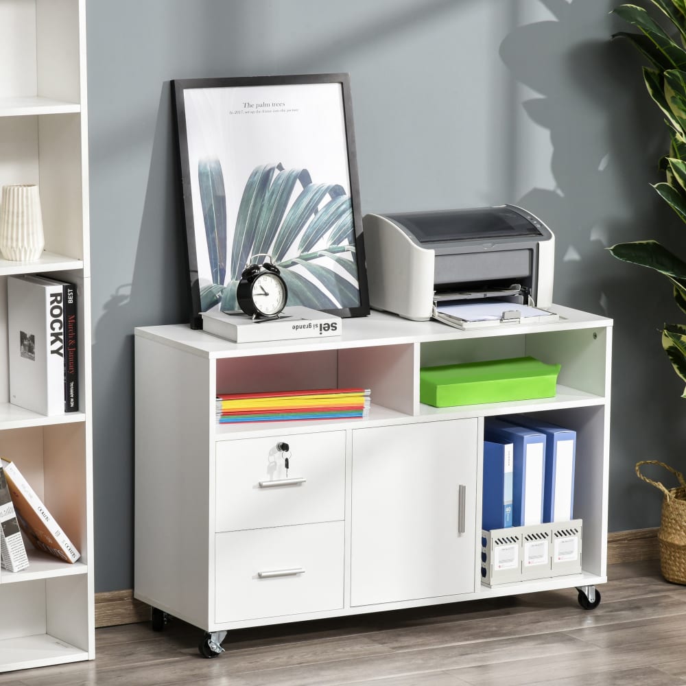 Homcom Mueble archivador 100x35x65 cm blanco