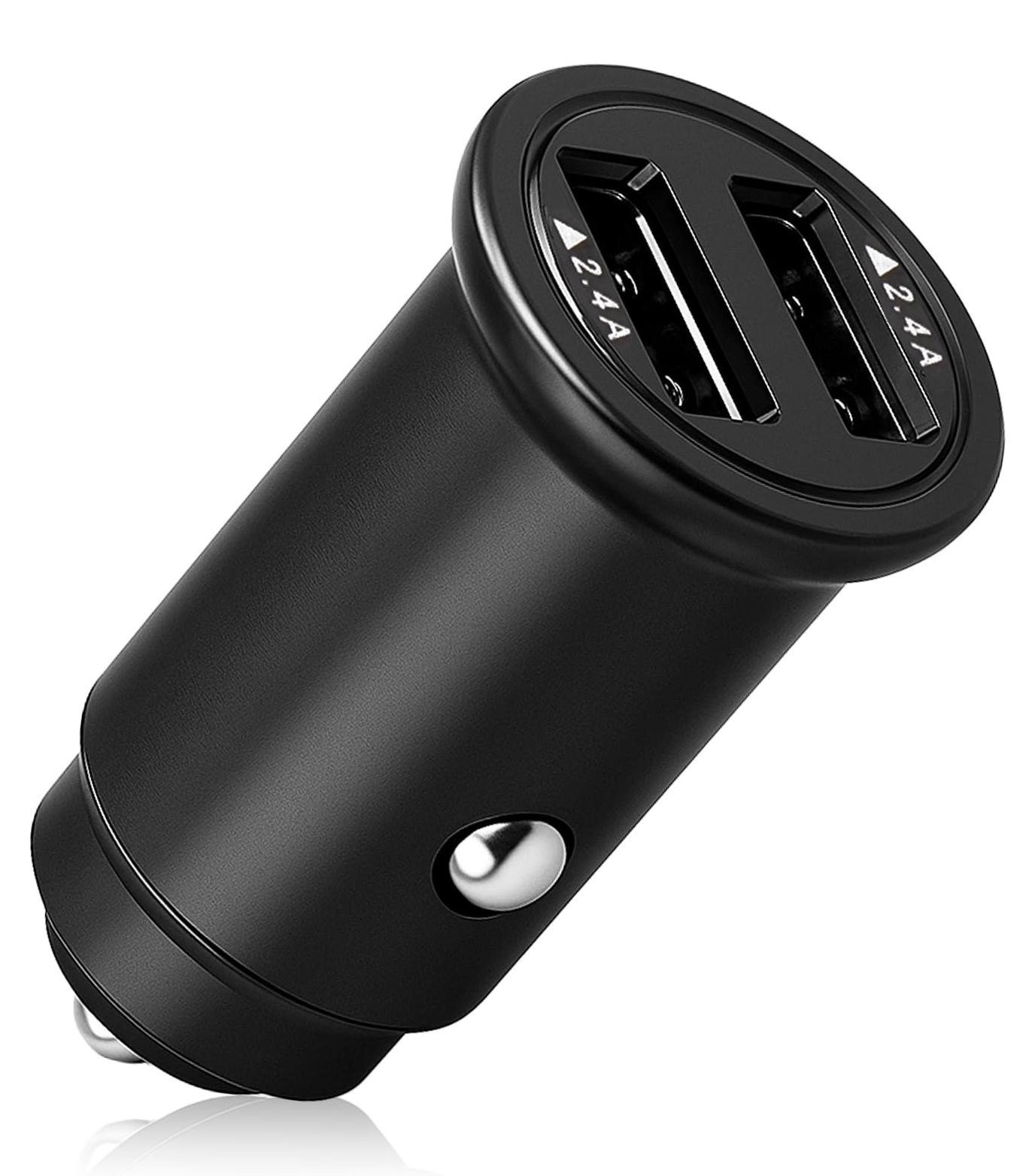 Dripio 24W USB-autolader met dubbele USB-poort voor 12V/24V, compact