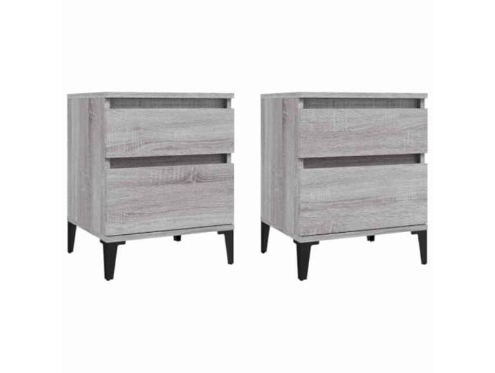 Favemtsl Nachttische 2 STK. Grau Sonoma Holzwerkstoff 40x35x50 cm Kompakter Beistellschrank im 2er-Set mit Ablage und Stauraum für Buch oder Lampe im Schlafzimmer