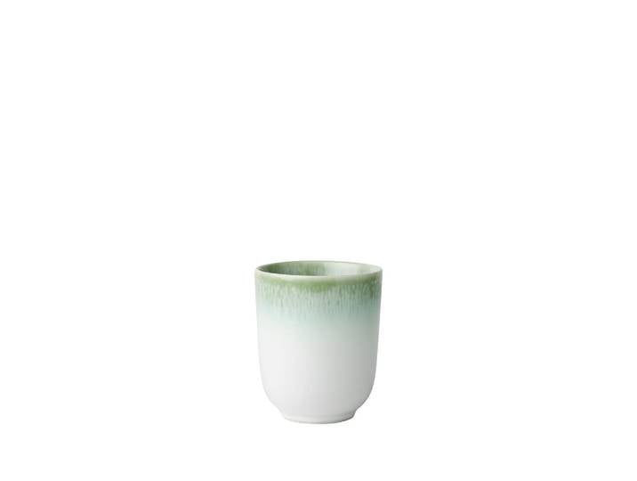 Becher Lunasol Gaya Atelier Silom La Mar 6 Stk. , grün (beige, grün), 220ml, Porzellan, Trinkgefässe, Becher