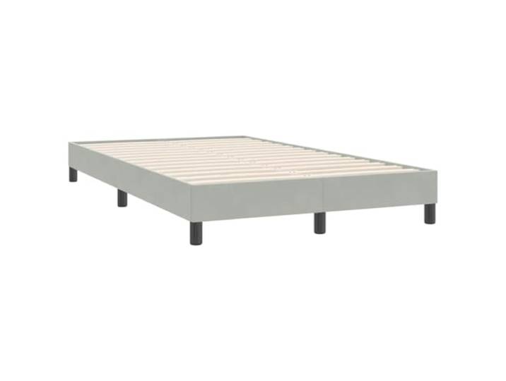 KTHLBRH Bettgestell ohne Matratze hellgrau 120 x 220 cm Samt Lattenrost inklusive, stabile Beine, Samt 100% Polyester, Sperrholz, Sperrholz, Montage erforderlich, Zimmer