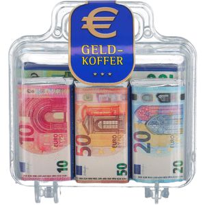 Heidel Geschenkset Euro Geldköfferchen, Geschenkkoffer mit Geldschein-Minischokoladen, 33g