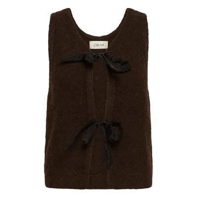 Strickjacke CREAM "Cream Strickweste CRBulp", Damen, Gr. ML, braun (java), Strickjacken Strickjacke