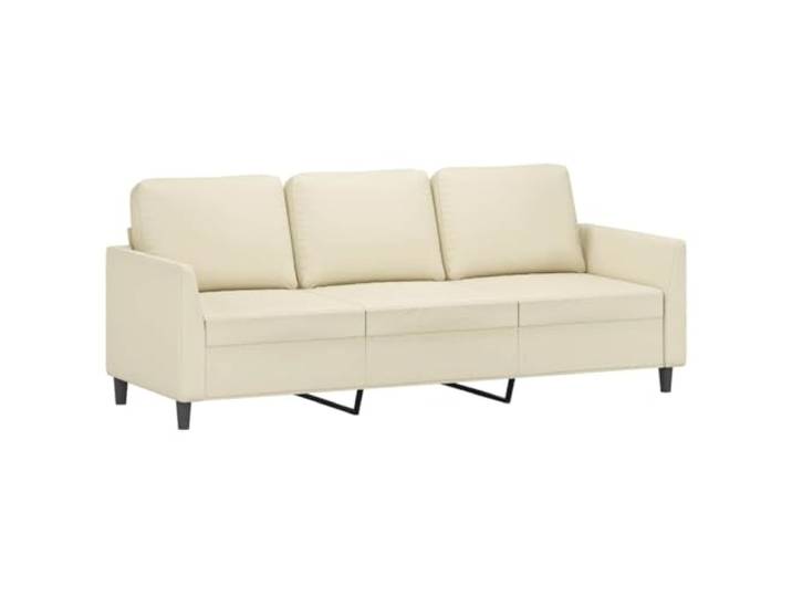 Todiikf 3-Sitzer Sofa Kunstleder 200x77x80 cm Polstersofa Creme Bequeme Sitzgelegenheit für Wohnzimmer oder Büro: Pflegeleichtes Polstermöbel mit Schaumstoffpolsterung und Metallrahmen.