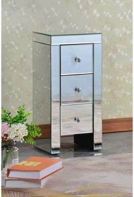 HCD Tia Modern Mirror Narrow Nightstand Small