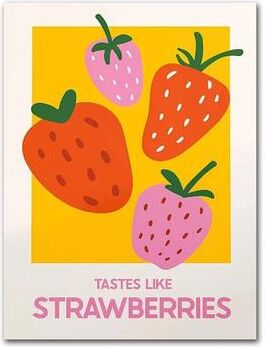 Inspired Finds Retro Strawberry Lemon Cocktail Canvas Wall Art Print For Kitchen & Bar Decor 11.81x16.54in No Frame funky Fruit Pop