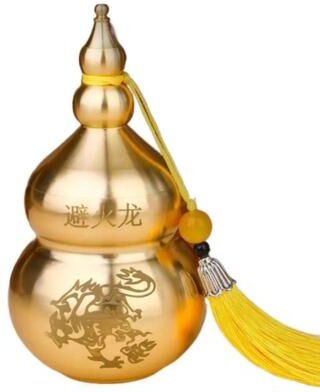 Uplift Treasures Chinese Brass Wu Lou Gourd Feng Shui Fortune Decor Ornament 4