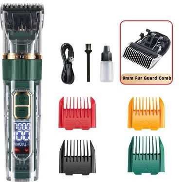 Inspired Living ProGroom Cordless Pet Hair Clipper For Dogs & Cats With LED Display green 9mm Set