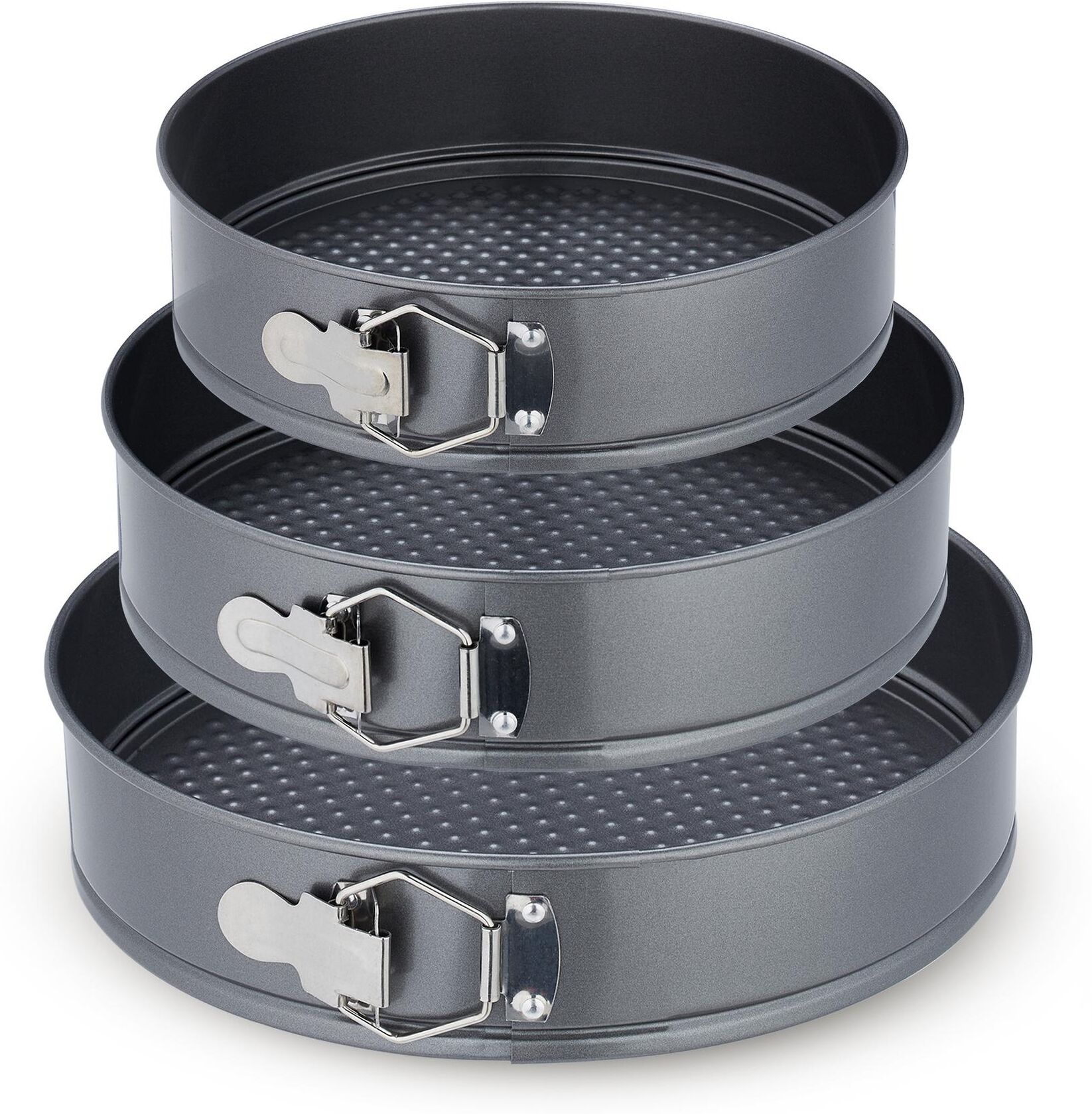 Springform RELAXDAYS "24 cm/26 cm/28 cm", grau (anthrazit), Ø:28cm, Edelstahl, Küchenformen, Springform anthrazit Ø 28cm