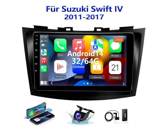 ESSGOO 9'' DAB+ Android 15 CarPlay Autoradio GPS NAV Für Suzuki Swift IV FZ Navigationsgerät (Apple Carplay Android Auto GPS Navi WIFI BT EQ)