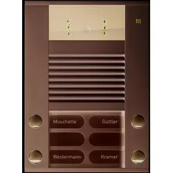 TCS AVD95040-0010 IP-Video-Außenstation Serie AVD IP mit 4 Klingeltasten (linksbündig), AP silber AVD950400010