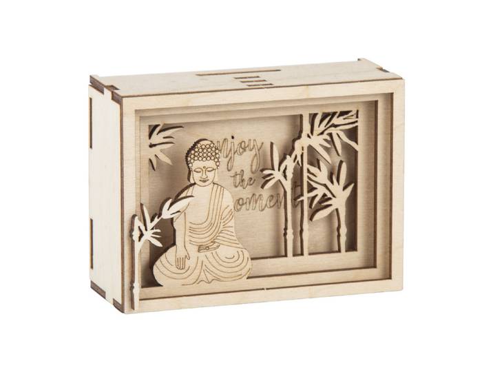 Rayher Holz-3D-Geschenkbox Enjoy 11.5 × 8.5 × 5 cm