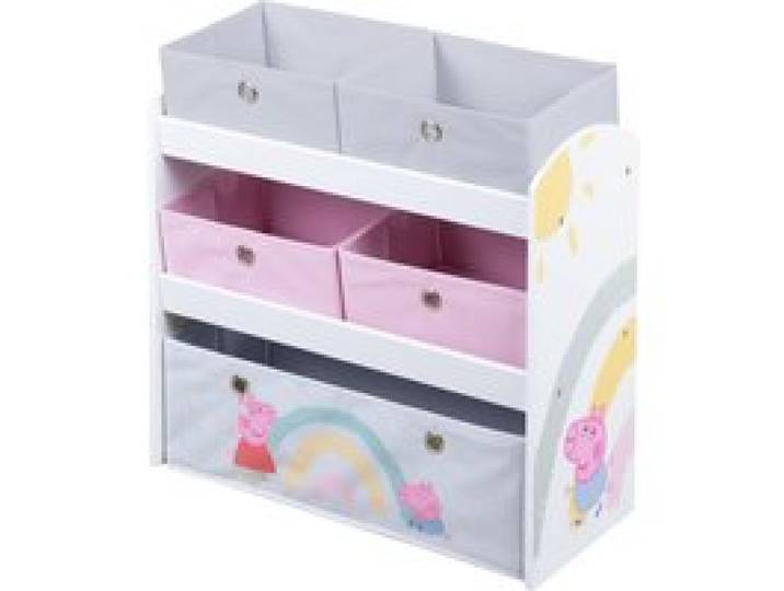 ROBA Meuble de rangement pour jouets « Peppa Pig », avec bacs en tissu