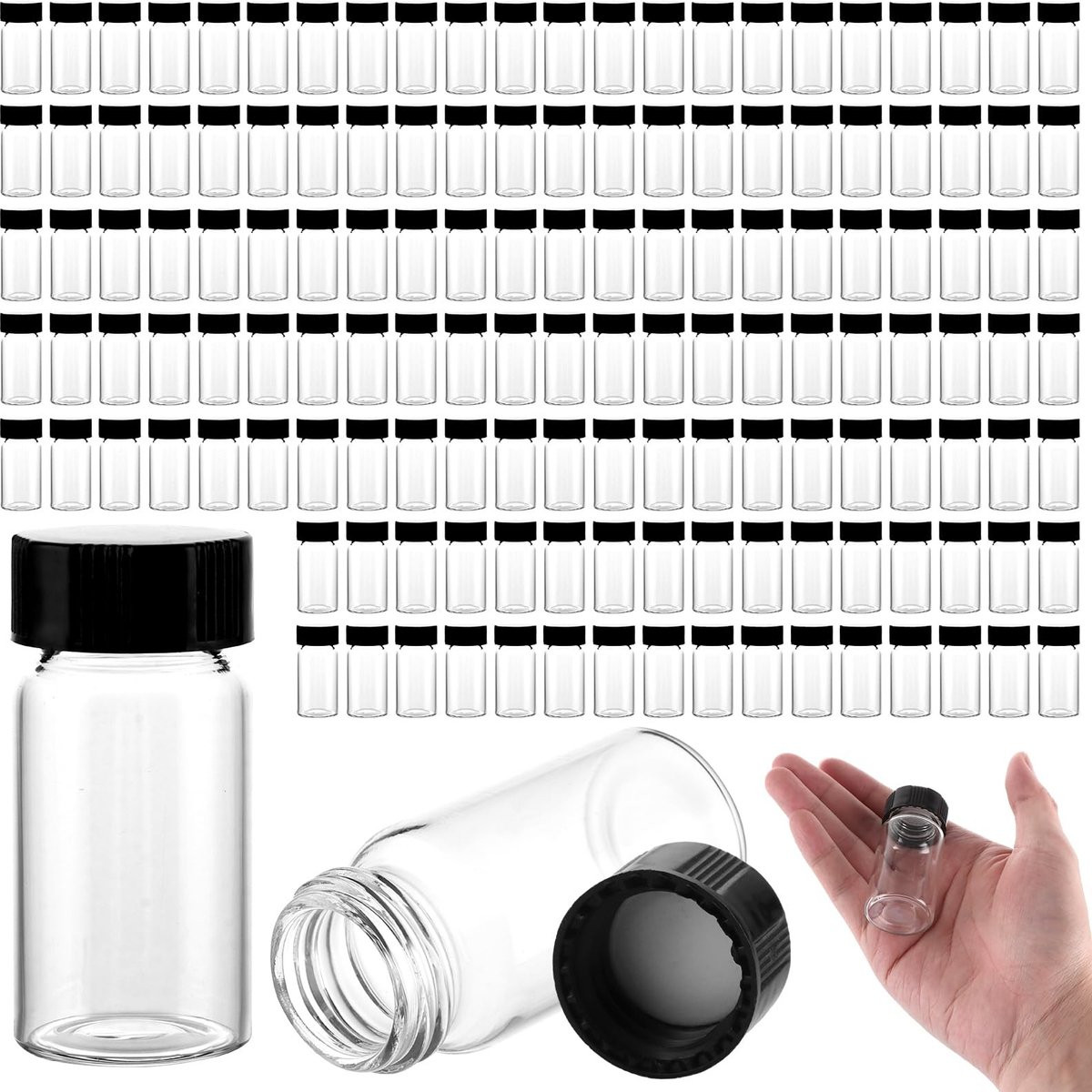 Dailygoods Monsterbuisjes 100 stuks - Glazen Flesjes 20 ml - Borosilicaatglas