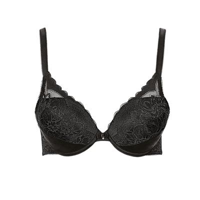 Push-up-BH LISCA "Push up BH Evelyn", Damen, Gr. 75, Cup C, schwarz, Spitze, Obermaterial: 82% Polyamid PA. 18% Elasthan EL., BHs Push-up-BH