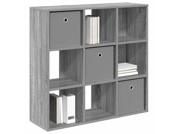 KTHLBRH Sideboard mit 3 Schubladen, Sonoma-Grau, 88,5 x 29 x 84,5 cm Holztechnik, versenkte Griffe, ausgestattete Regale, vielseitige Nutzung im Wohnzimmer