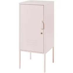 En.Casa, Nachttisch, Nachtschrank Hausjärvi 82x35x35 cm Stahl Rosa (35 x 35 x 82 cm)