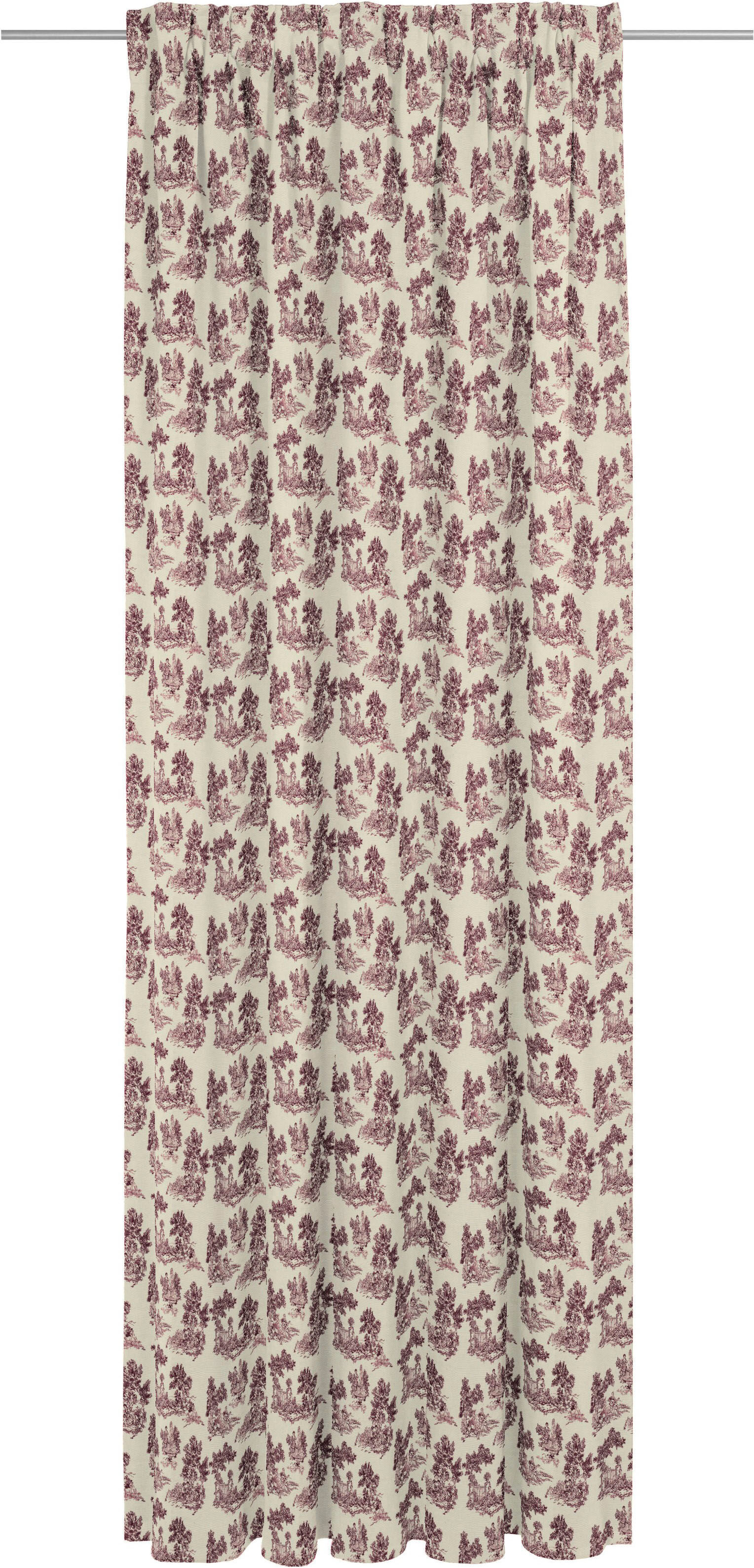 Vorhang ADAM "Good Old Days" Gr. 2, rot (natur, dunkelrot), B:142cm H:175cm, Jacquard, Baumwolle, Gardinen, aus 100% Bio-Baumwolle