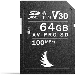 Angelbird SD Card AV PRO 64GB V30 (64 GB, SDXC, UHS-I), Speicherkarte, Schwarz