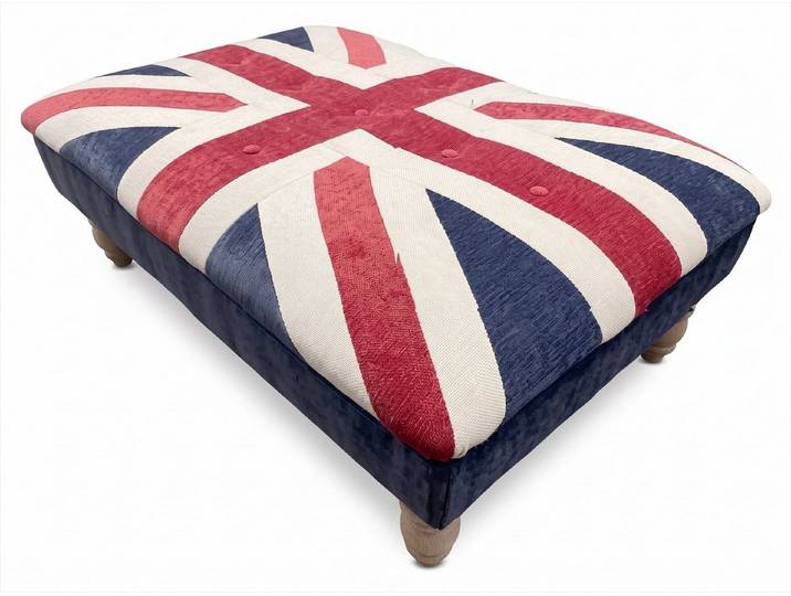 JVmoebel Pouf Union Jack Pouf Hocker Ottoman British Vintage Retro Polsterhocker (1-St., 1-tlg)
