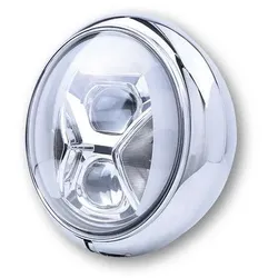 HIGHSIDER pro 7 Zoll Scheinwerfer HD-Style Typ 8 LED Chrom Mit TFL, Kurvenlicht, E-Geprüft (1Stck)