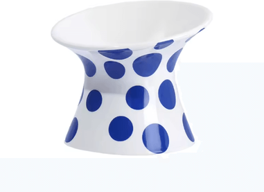 Inspire Picks Elevated Ceramic Cat Bowls Anti Tip Pet Food & Water Dish Set blue