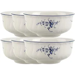 Villeroy & Boch Alt Luxemburg Dessertschale 13 cm Set6, Schüssel + Schale, Weiss, Blau