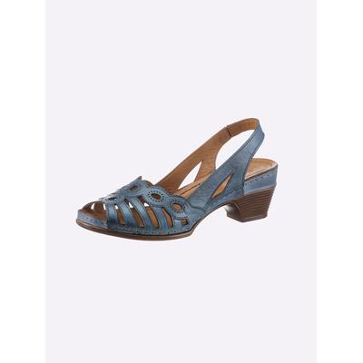 Sandale GEMINI, Damen, Gr. 38, blau (royalblau), Glattleder, Schuhe Sandale
