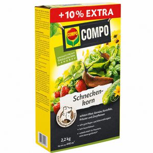 Compo Schneckenkorn 2502902004, regenfest, Streugranulat mit Eisen-III-Phosphat, 2,2 kg für 440 m²