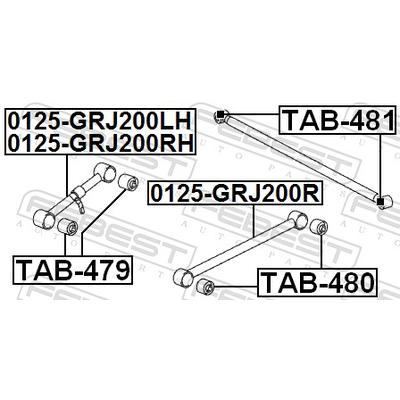 FEBEST Lagerung, Lenker TAB-480 Hinterachse unten für TOYOTA SSANGYONG