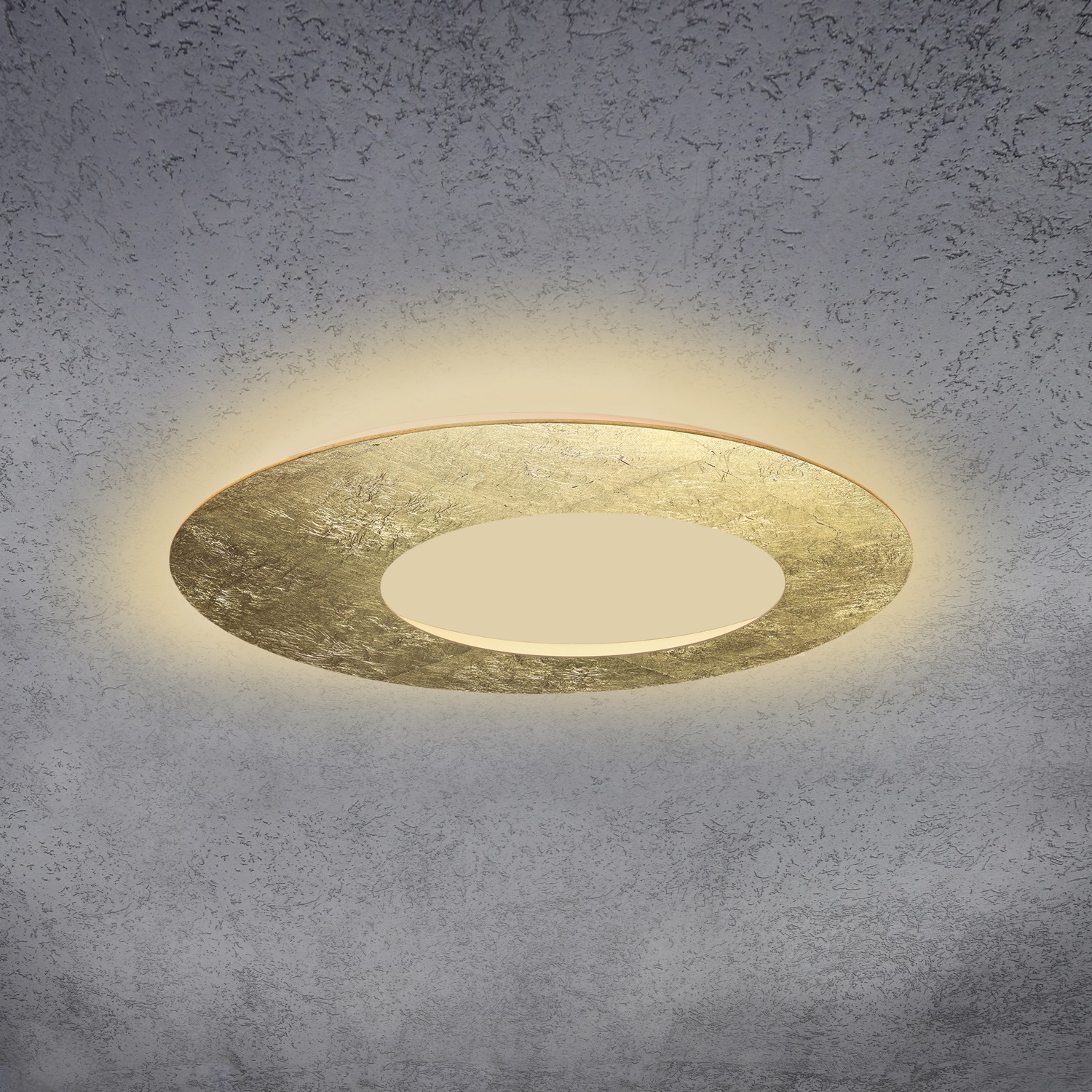 Escale LED-Wand-/Deckenleuchte BLADE OPEN 79cm Blattgold 90180409 4011895492890