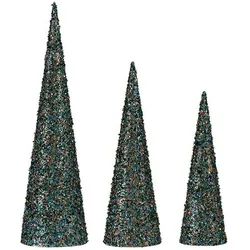 Krist+, Weihnachtsfiguren, Dekoration Weihnachten Kegel Pailletten Blau Gold Kunststoff