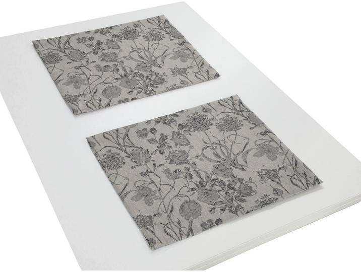 Platzset ADAM Flower Cuvée Light Gr. 1, schwarz, B:30cm L:40cm, Obermaterial: 100% Baumwolle, Platzsets, Platzset