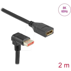 DELOCK 87091 - DisplayPort 1.4 Verlängerung, 8K @60 Hz, 90° unten gewinkelt, 2