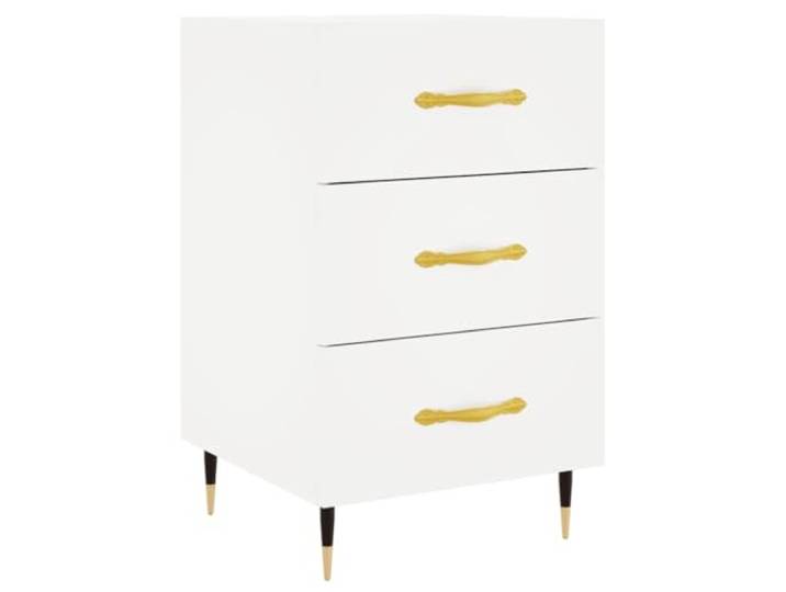 LMTYOENFG Nachttisch Weiß 40x40x66 cm Nachtschrank mit Schubladen Praktische Beistellkommode fürs Schlafzimmer mit stabilen Metallbeinen für Bücher und Deko.