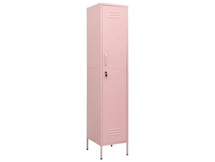 YUTAASU Schließfachschrank Rosa 35x46x180 cm Stahl 4 Einlegeböden