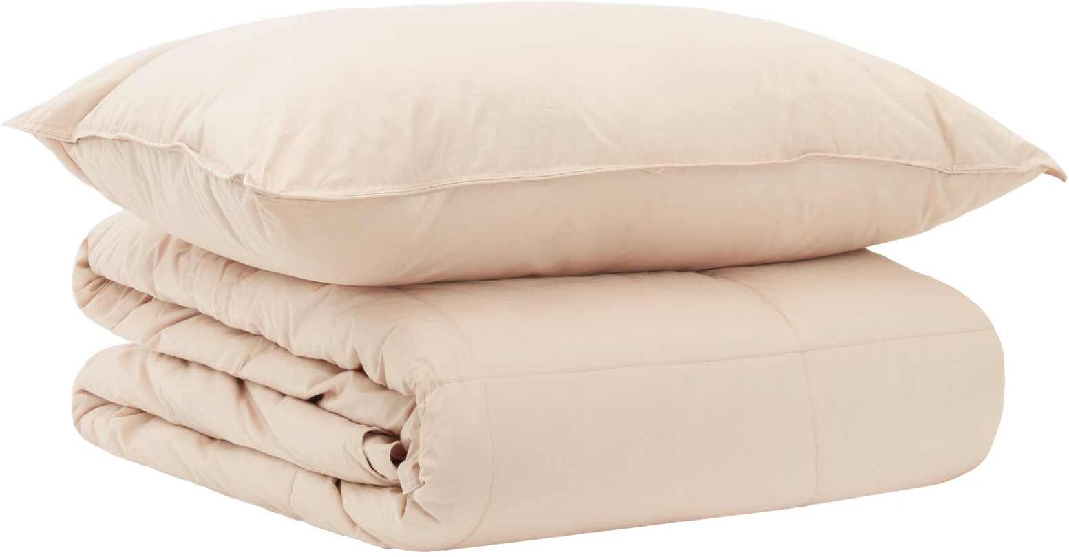 vidaXL Ensemble de Duvet 2 pc 140 x 200 cm Été 1050 gsm Beige
