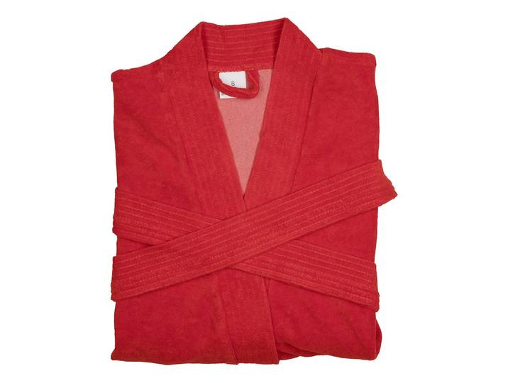 Damenbademantel 45cm Rot/Rot