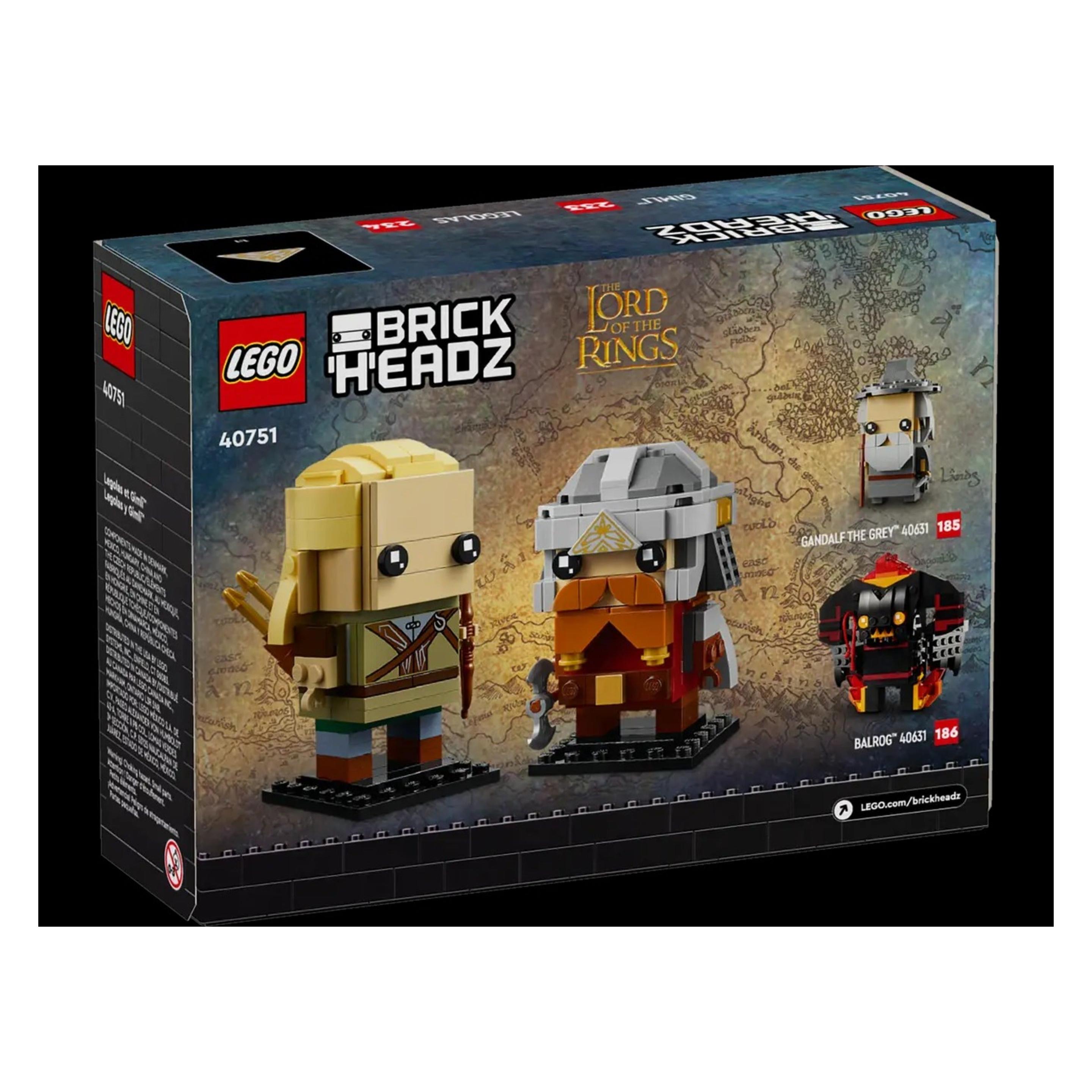 LEGO Herr der Ringe Legolas und Gimli (40751, LEGO Brickheadz) (40751)