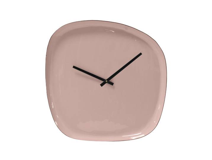 Wanduhr, Rosa, Metall, 42x42x4 cm, Dekoration, Uhren, Wanduhren