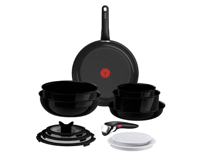 Kochset INGENIO TEFAL 13 Stück aluminium Schwarz