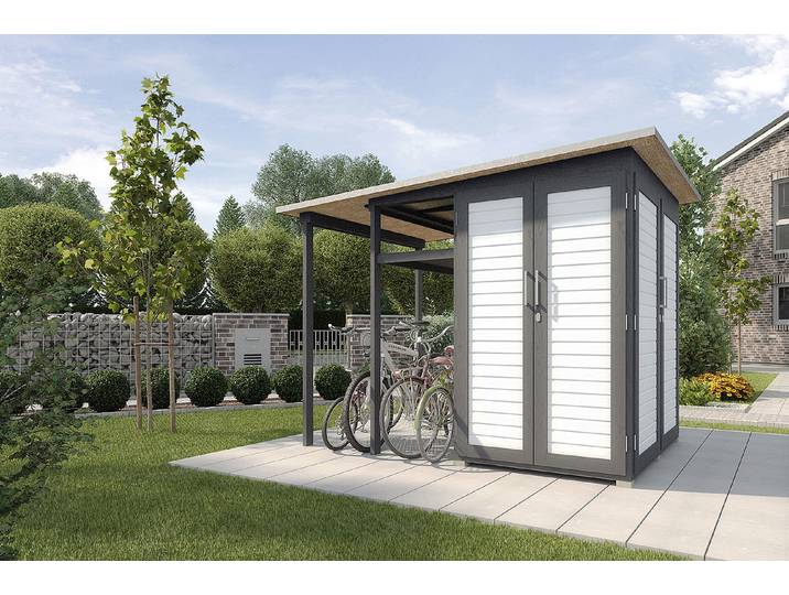 Weka Gartenhaus Modul Family Anthrazit-Weiss 200 × 70 cm