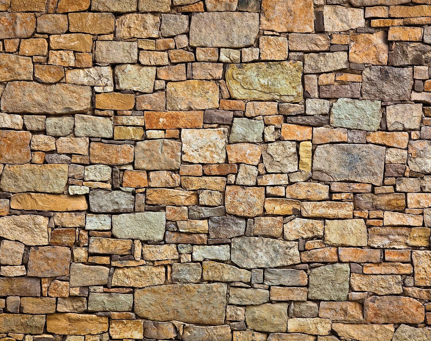 Fototapete PAPERMOON "Stone Wall", bunt, B:3,5m L:2,6m, Vlies, Tapeten, Fototapete bunt B/L: 3,5m x 2,6m